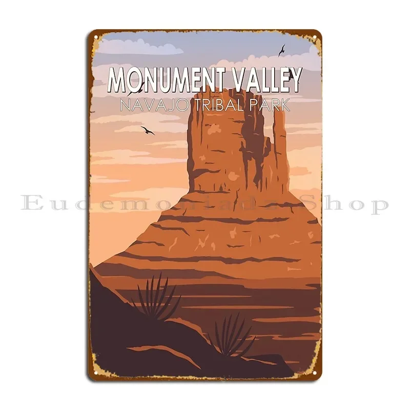 Monument Valley Navajo Tribal Park - Placa Metálica Vintage, Póster Decorativo para Pared, Diseño de Pintura de Diseñador, Letrero de Garaje, Póster de Lata