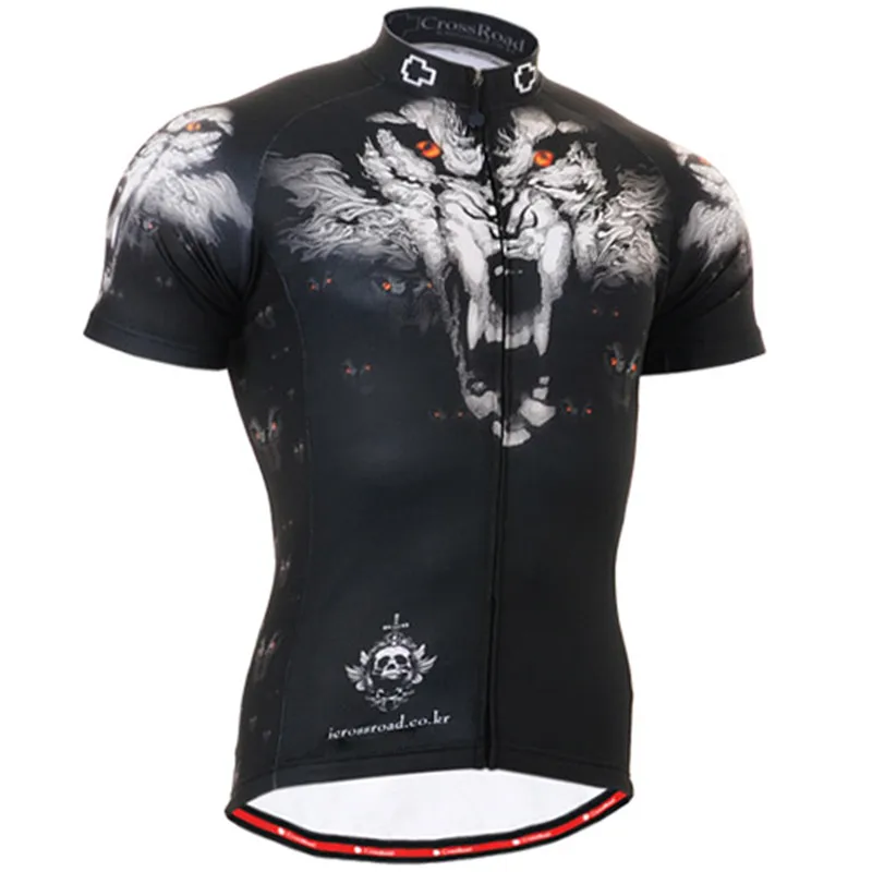 LIFE ON TRACK Mens Bike Jerseys Mountain Road Bike Short Sleeve Wolf Cycling Clothings Pro Cycling Jersey Ciclismo