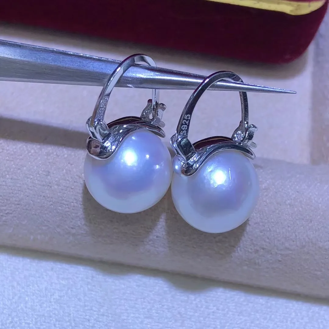 الجملة S925 فضة أقراط جبل النتائج إعدادات قاعدة تصاعد أجزاء ملحق ل 11-12 مللي متر اللؤلؤ 5 زوج/وحدة #4