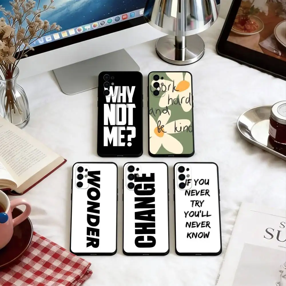 

Minimal Text Phone Case For Samsung S25,S24,S21,S22,S23,S30,Ultra,S20,Plus,Fe,Lite,Note,10,Black Cover