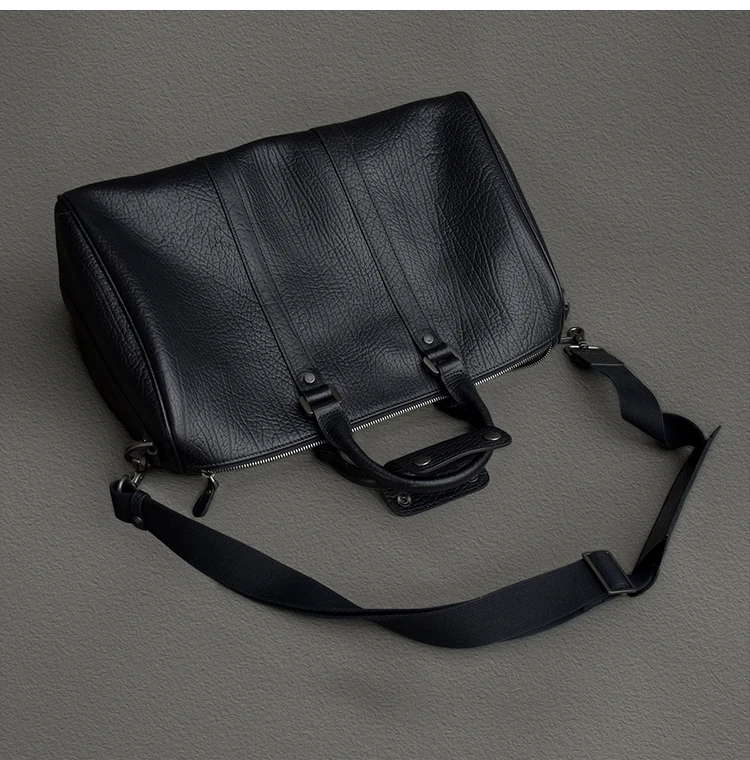 Vintage Designer handgemachte echtes Leder Herren Reisetasche Outdoor Fitness Luxus Rindsleder Damen Handtasche mit großem Fassungsvermögen – Detail 10