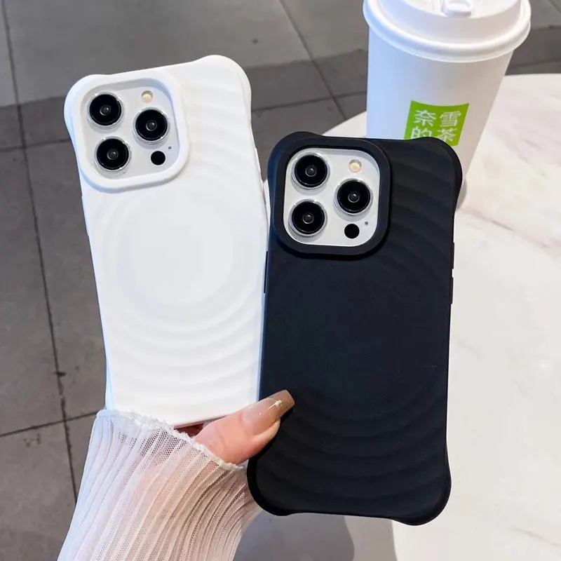 Luxury thicken shockproof magsafe charging case for iPhone 11 12 13 14 15 Pro Max magnetic soft liquid silicone back phone cover