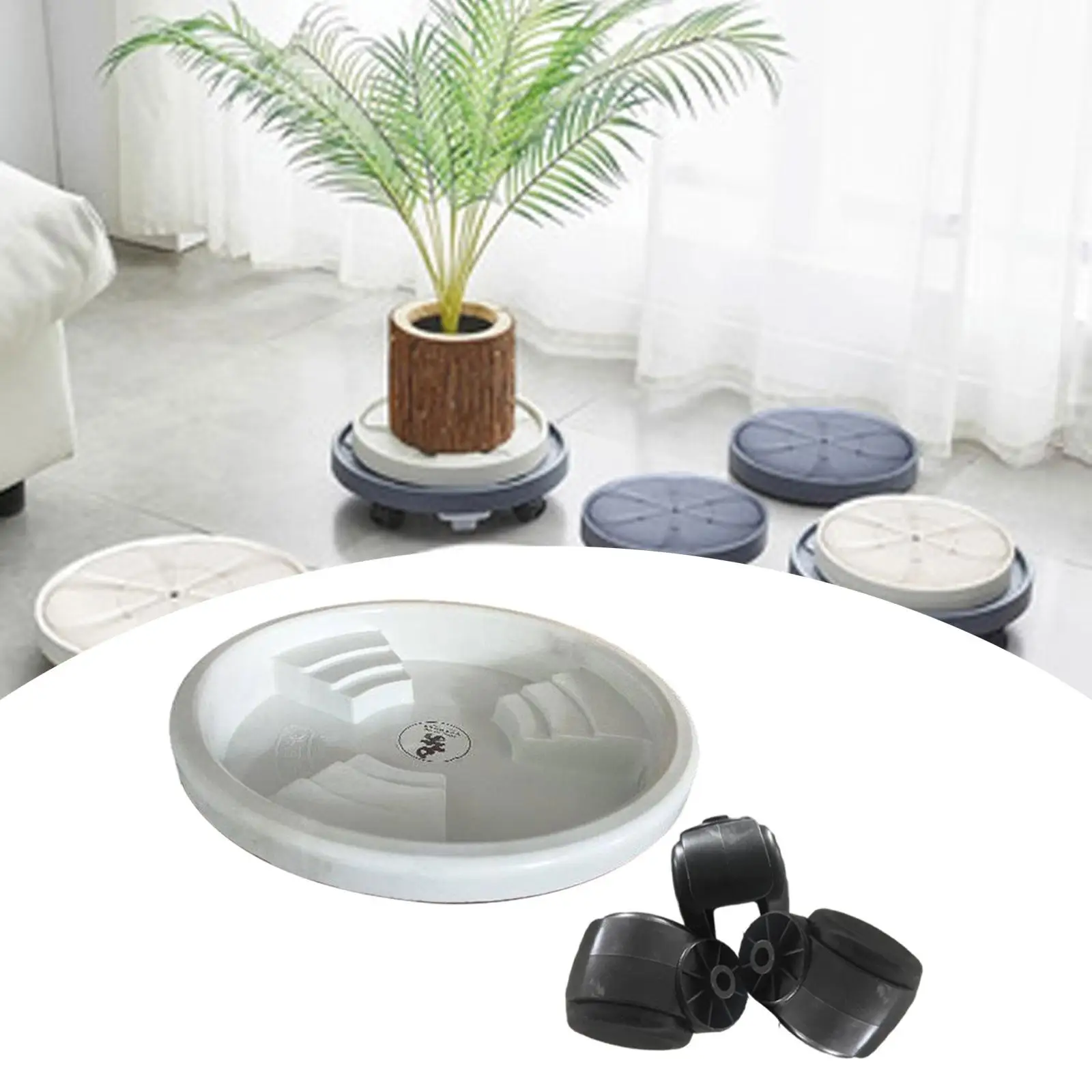 

Plant Dolly with Wheels Round Pot Mover Rollers for Patio Backyard Office