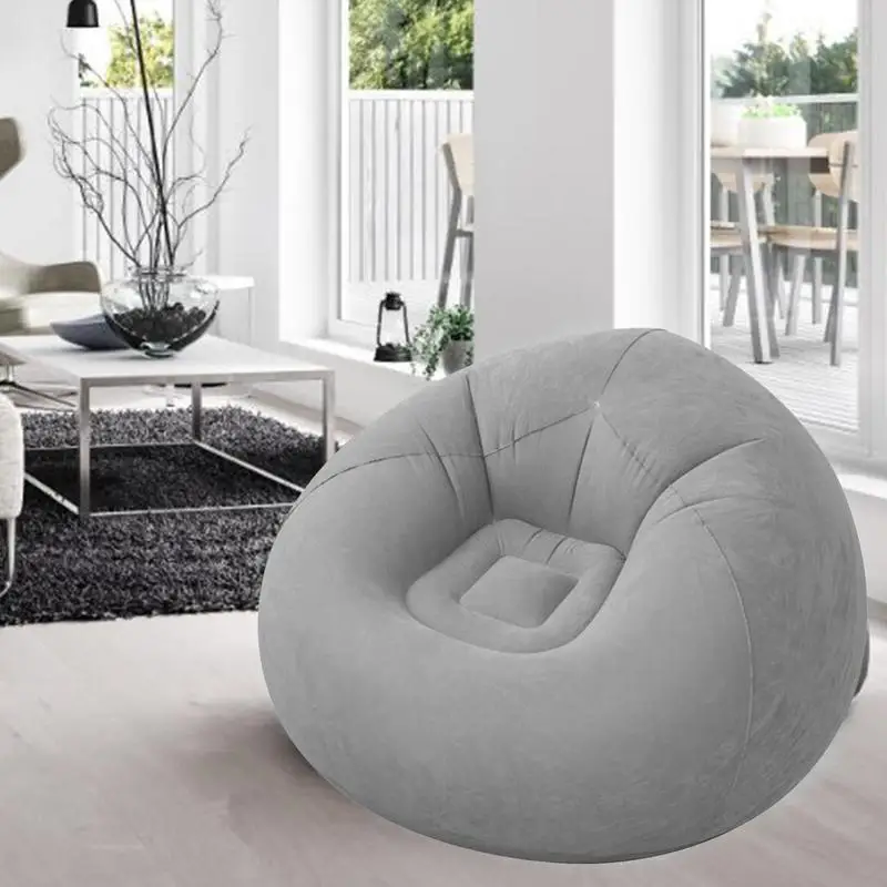 Lazy Single Inflatable Sofa Flocking Folding Recliner Chair Seat Bean Bag Sofas Pouf Puff Couch For Home Living Room Furniture