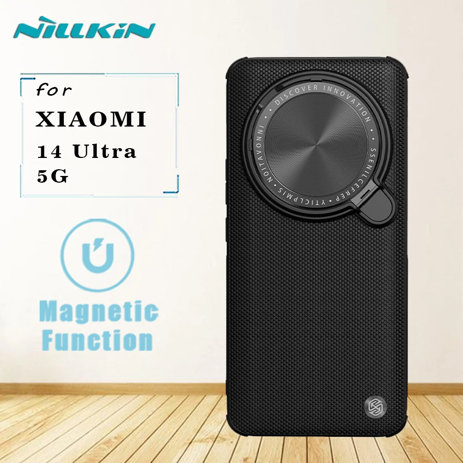 for Xiaomi Mi 14 Ultra 5G  Magnetic Case Nillkin Textured Prop Case With Stand Camera Protection Back Cover for Mi 14 Ultra 5G