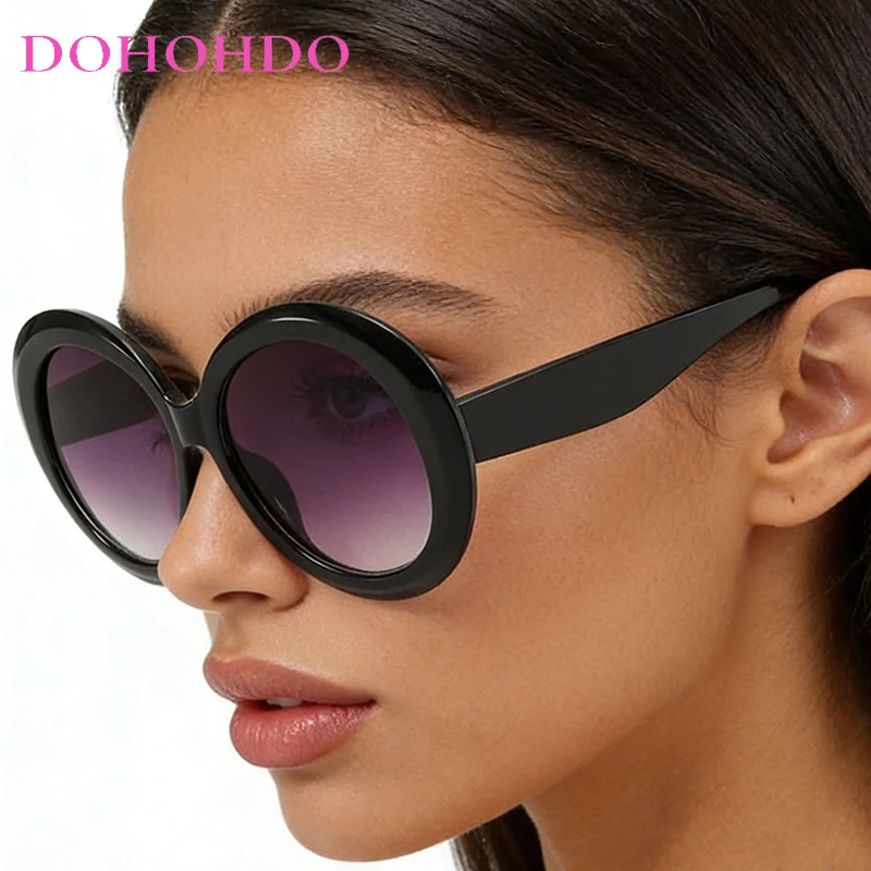 

DOHOHDO Oversize Round Retro Sunglasses For Women Fashion Popular Vintage Frame Men Luxury Trend Brand Designer Shades Eyewear