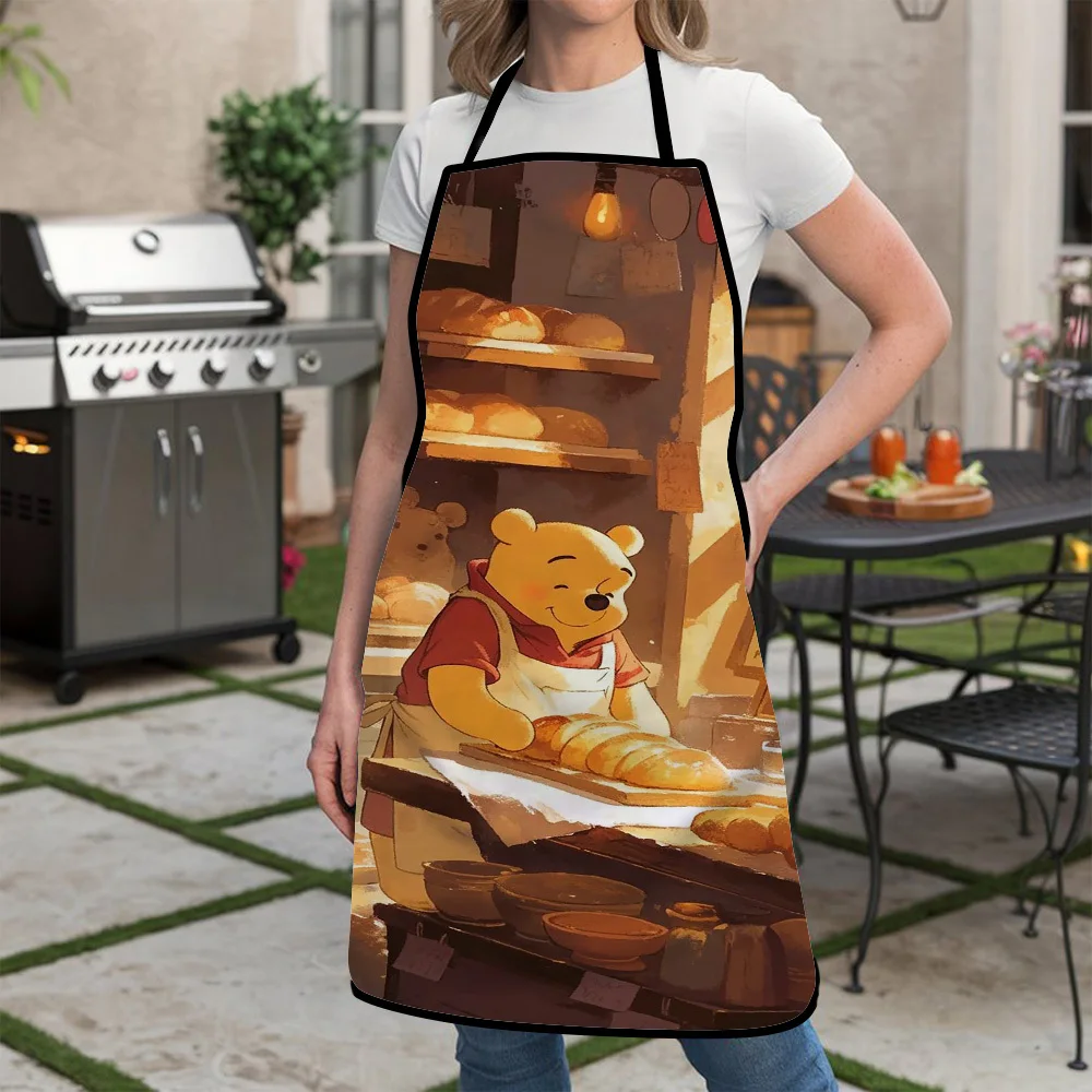 Avental de ursinho da Disney de 1 peça – Design de urso de desenho animado fofo com texto "Eu sou um bom filho", perfeito para artesanato, assar, pintar, cozinha e limpeza doméstica, utensílios de cozinha