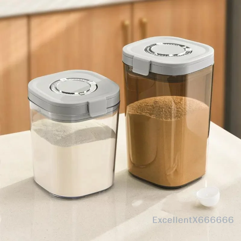 

Airtight Coffee Milk Powder Storage Container with Scoop 800/1300/1800ml Durable Sealed Jar Keeps Fresh And Dry Easy to Clean