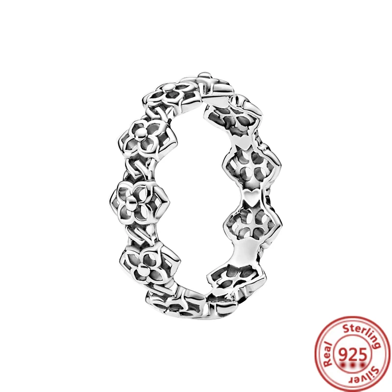 Anillos de plata de ley 925 auténtica para mujer, corona de princesa, corazón de amor, circonita cuadrada, Pavé brillante, Pantaro, joyería de la suerte