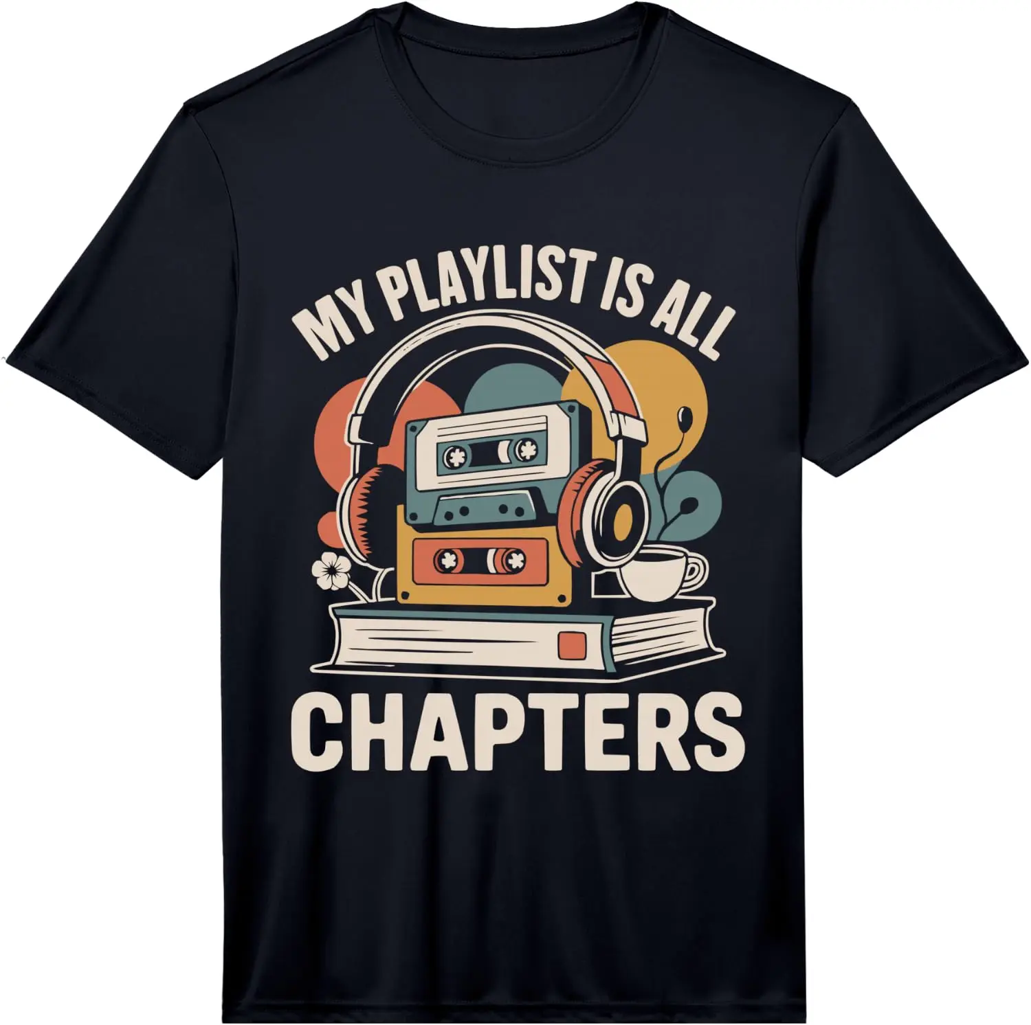 Mens Audiobook Storytelling Headphone Listening Audio Drama Performance T-Shirt 100% Cotton Trendy Y2K Short-Sleeve Tee – Soft,