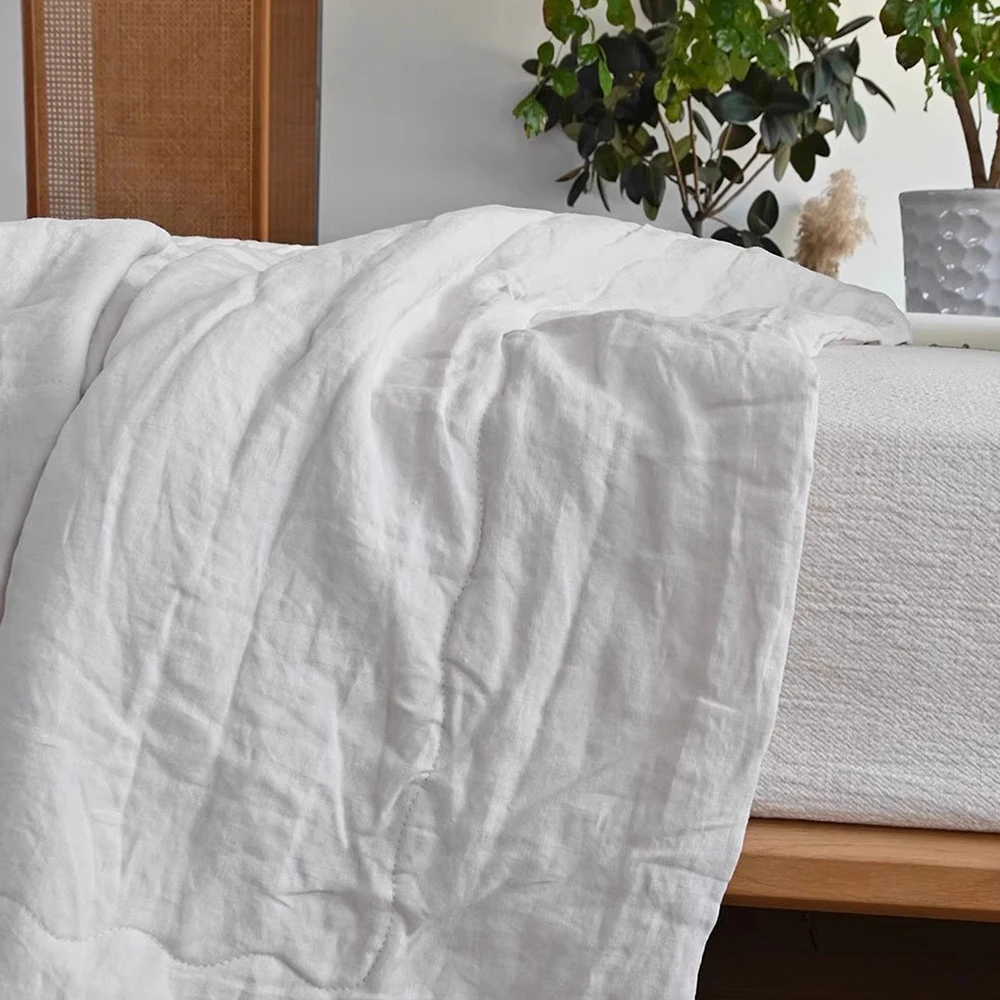 

Wabi-Sabi Style 100% Linen Lightweight Summer Weight Comforter, Cotton Filled for Air Conditioning, Soft & Cooling 3 Colors