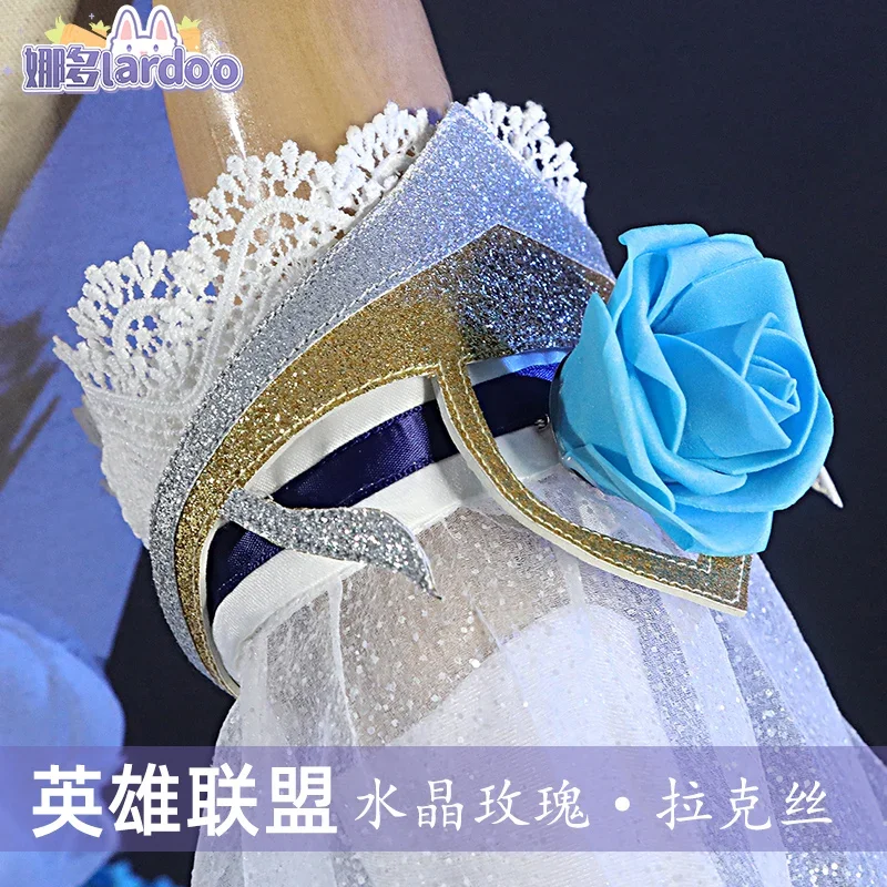 CosplayAnime Game Lux اليومية تأثيري حلي شعر مستعار كريستال روز الزفاف فستان حفلة رائع هالوين النساء 180 سنتيمتر الدعائم شعر مستعار النساء #5