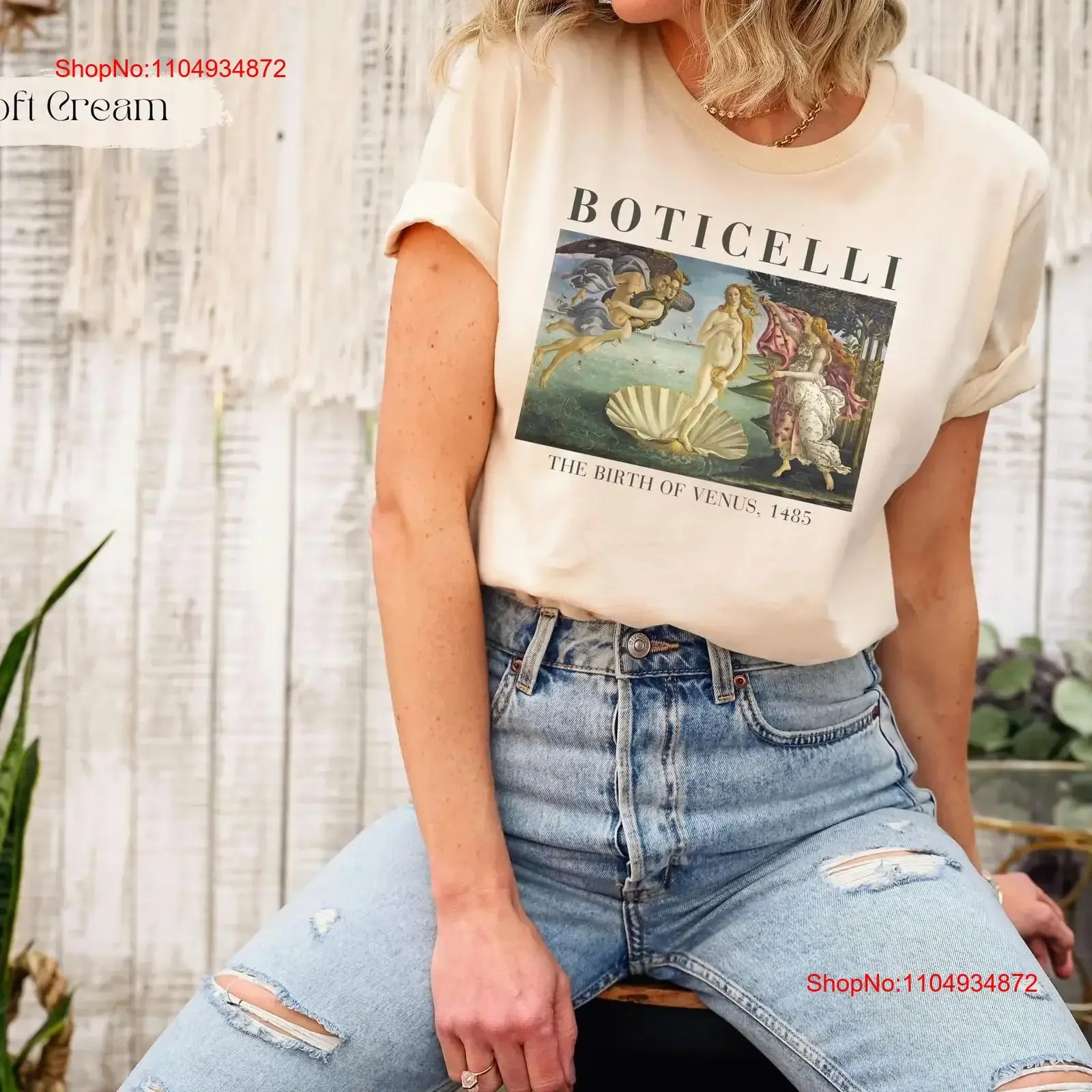 Boticelli ArT T Shirt ArtisT Artwork Teacher Painting Lover Aesthetic Artsy vintage Washed Breathable Comfortable Stylish