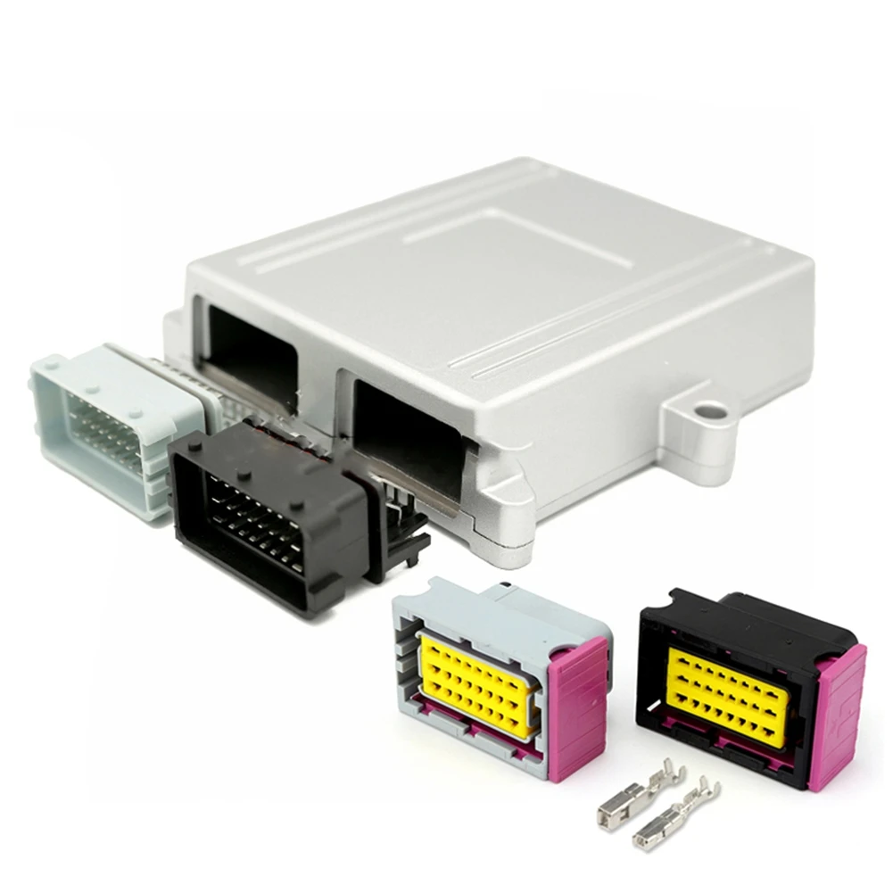 

REPLA-Car On Board Controller Panel Circuit Board Socket 1 Set 48 Pin ECU Shell Aluminum Enclosure Box With Auto Connector