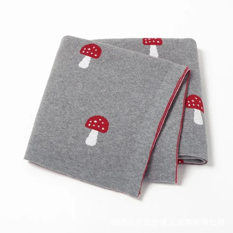 Coperta per bambini multifunzionale in cotone 100x80 cm Coperta con motivo a fungo o tappetino da gioco o coperta per passeggino con opzioni di colore