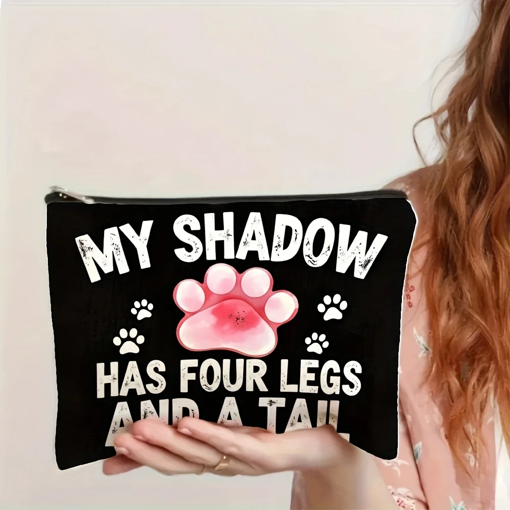 A Cute pet lover makeup bag - a cute multifunctional zipper pouch, jewelry storage bag, perfect travel zipper small storage pouc