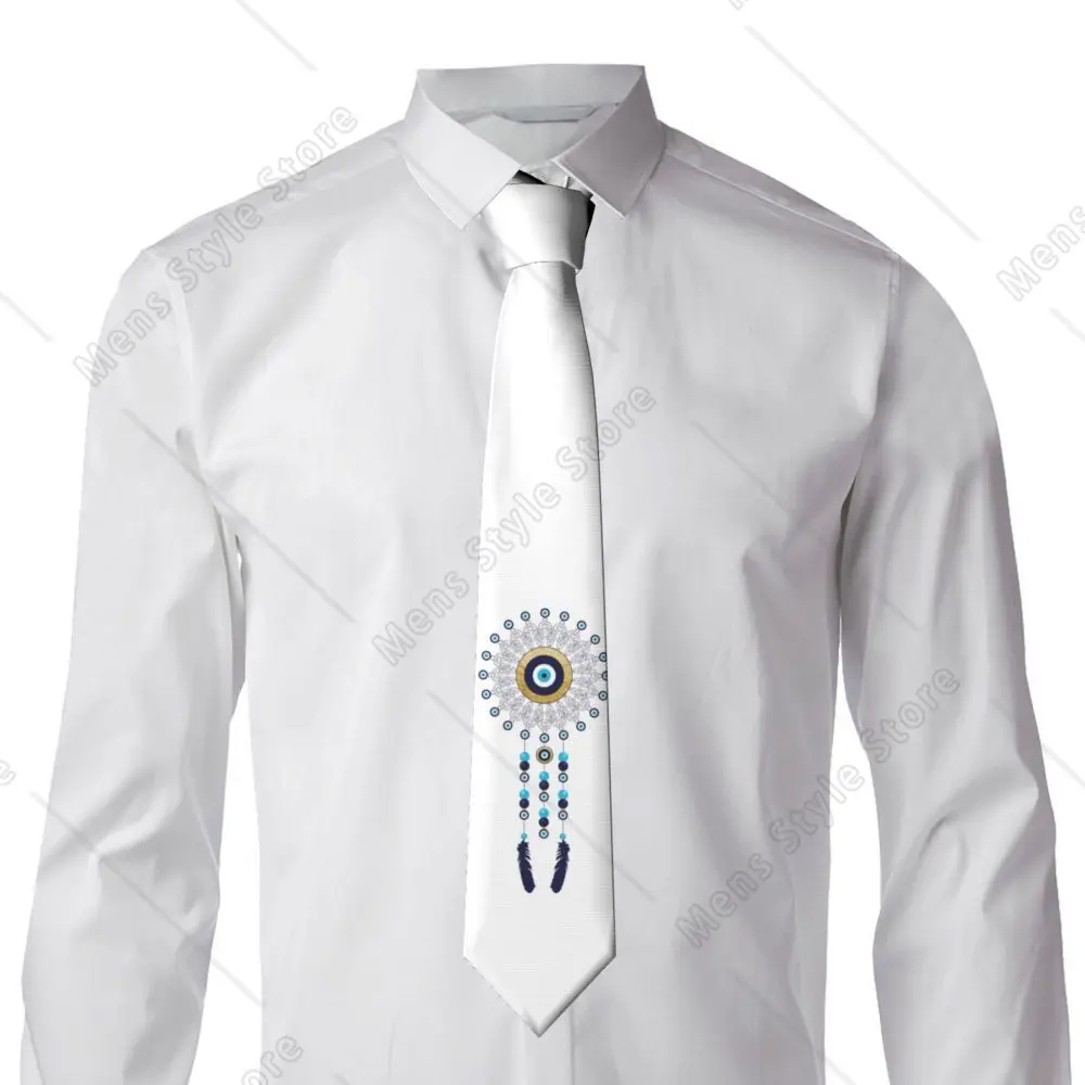 Classic All Seeing Eye Art Neck Tie Men Custom Silk Evil Mystic Eyes Neckties for Office Gravatas