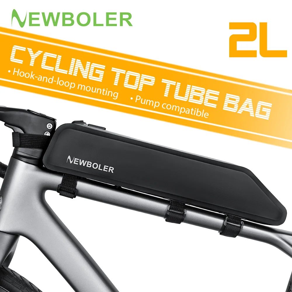 NEWBOLER Bike Bag 2L Portable Frame Front Tube Cycling Bag MTB Road Bicycle Pannier Bag Large Capacity Ultralight Cycling Bag