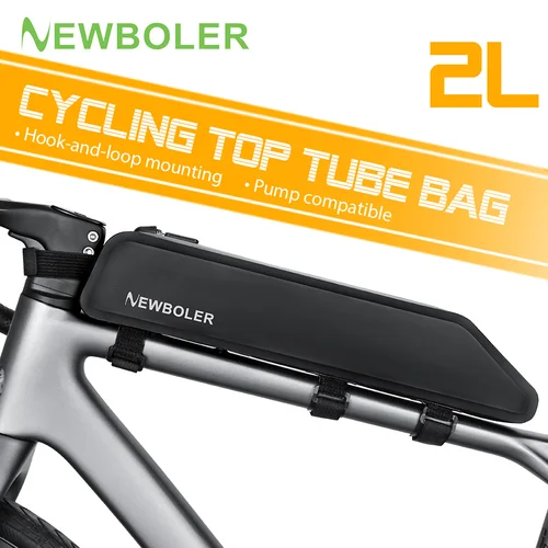 NEWBOLER-bolsa para bicicleta de montaña, bolsa para ciclismo de tubo frontal con marco portátil de 2L, ultraligera de gran capacidad
