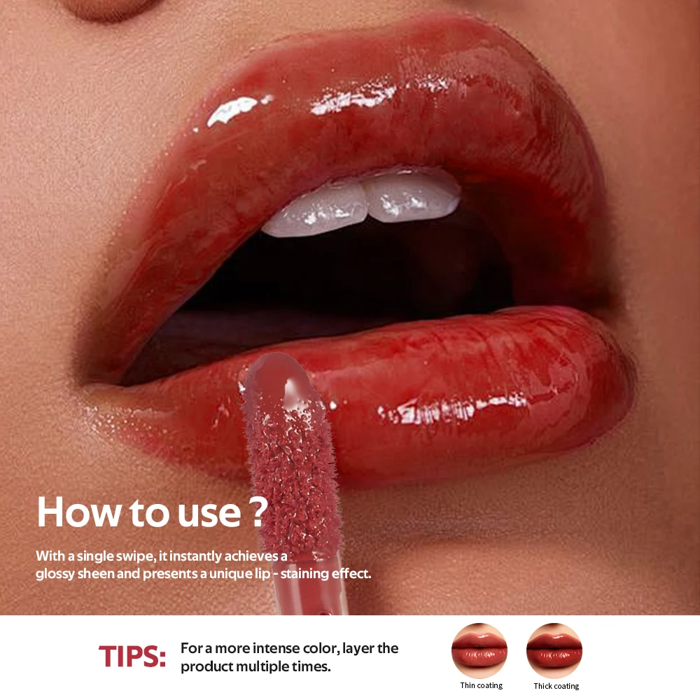 Vitamin B Moisturizing Glossy Lip Glaze Water Light Mirror Lip Gloss Lasting Hydrating Gloss Stain Instant Glossy Wetness Makeup