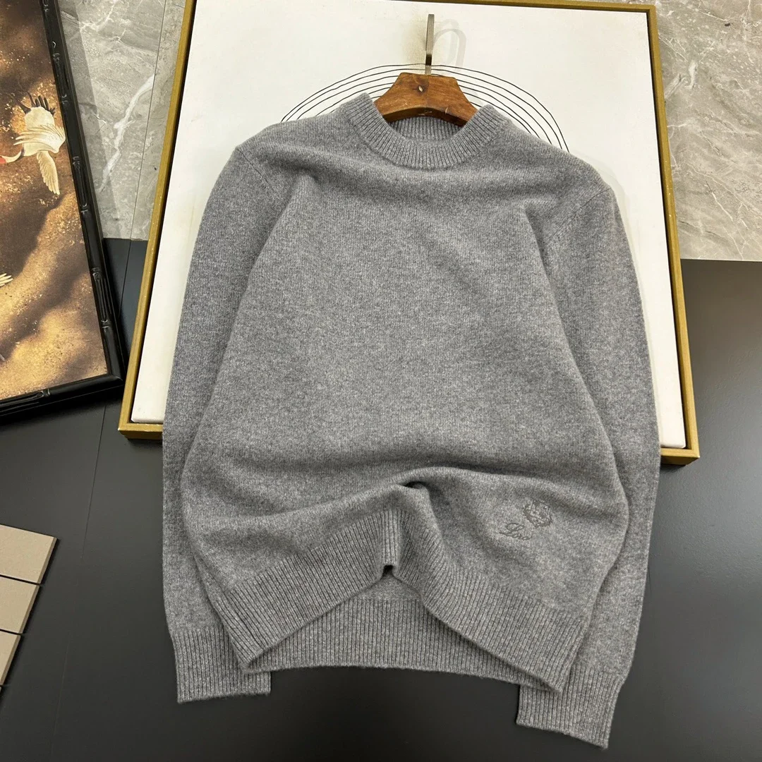 BLLIYOSS Men Wool Cashmere Cardigan 2024 Autumn Winter New High Quality Old Money Italy Round Neck Pullover Size M-3XL Steady