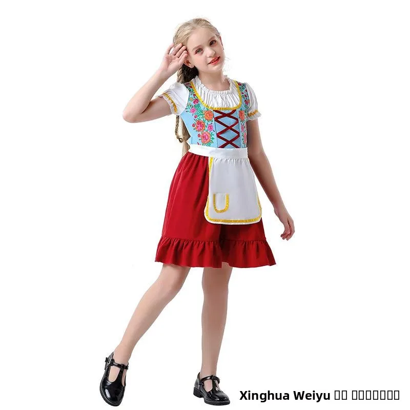 Set di abbigliamento per festival della birra di vendita caldo Bajiaoli National Madre Figlia Dr Outfit Abbigliamento da donna per spettacoli teatrali etnici