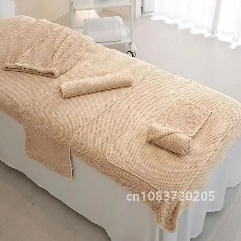 

Nano-velvet Spa Dedicated Bed Towel Thickened Beauty Salon Customized Logo Set Bath Hair Towels Strong Absorbent Towel