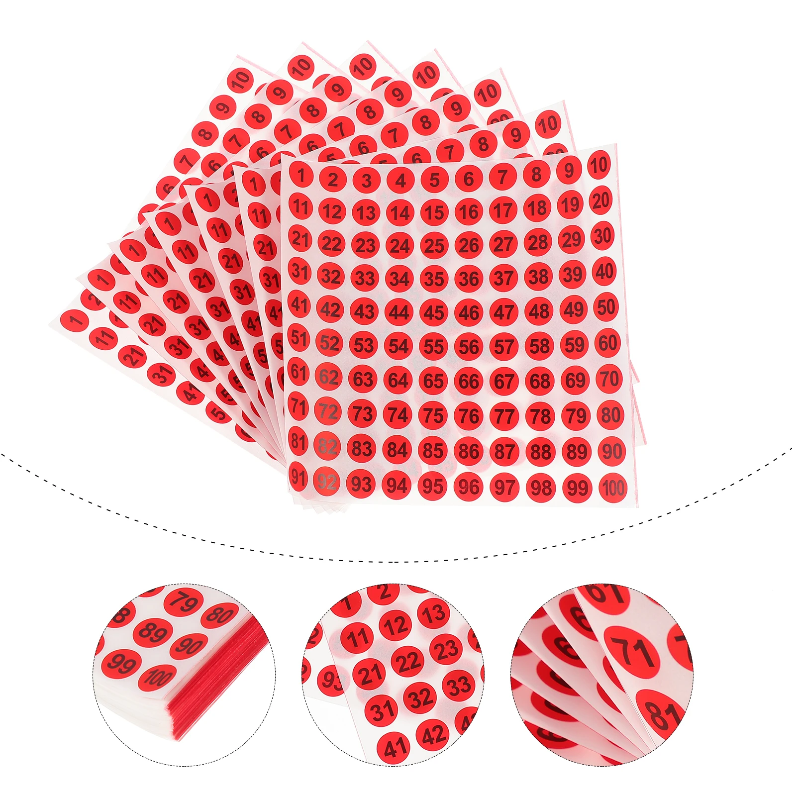 

100 Pcs Tag Sticker Self-adhesive Label Stickers Numbers Square Sign Consecutive