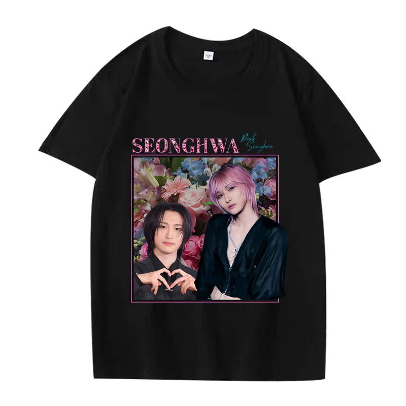

Ateez Seonghwa Vintage Classic graphics T Shirt men ’s women Oversized 100% Cotton fashion short sleeve Summer print Unisex tops