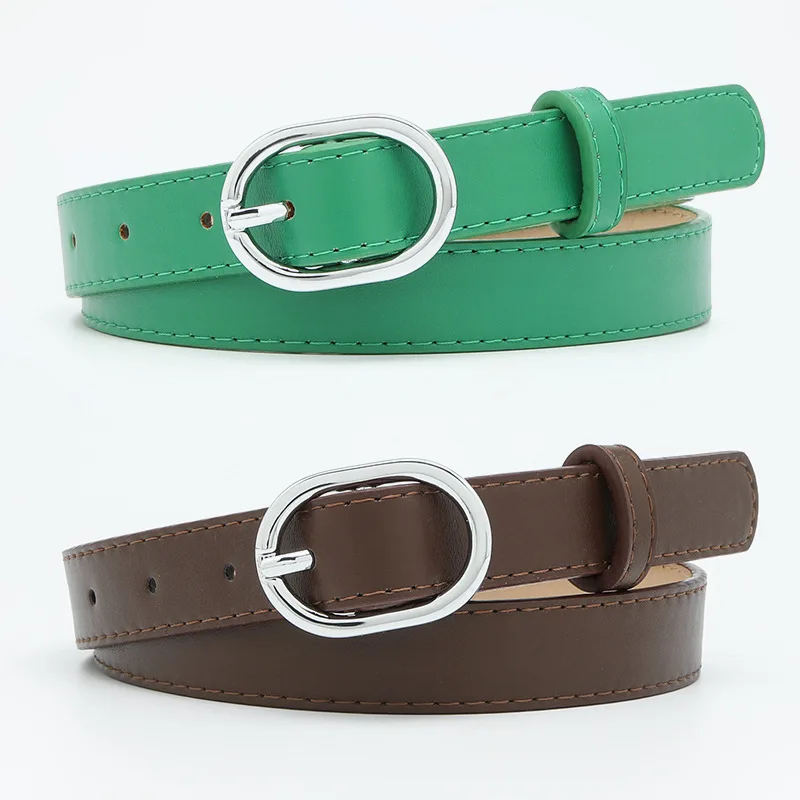 

New Summer Belt Chic Style Silver Buckle Decorative Dress Sub Simple Ladies Belt Versatile Jeans Belt Female Tide