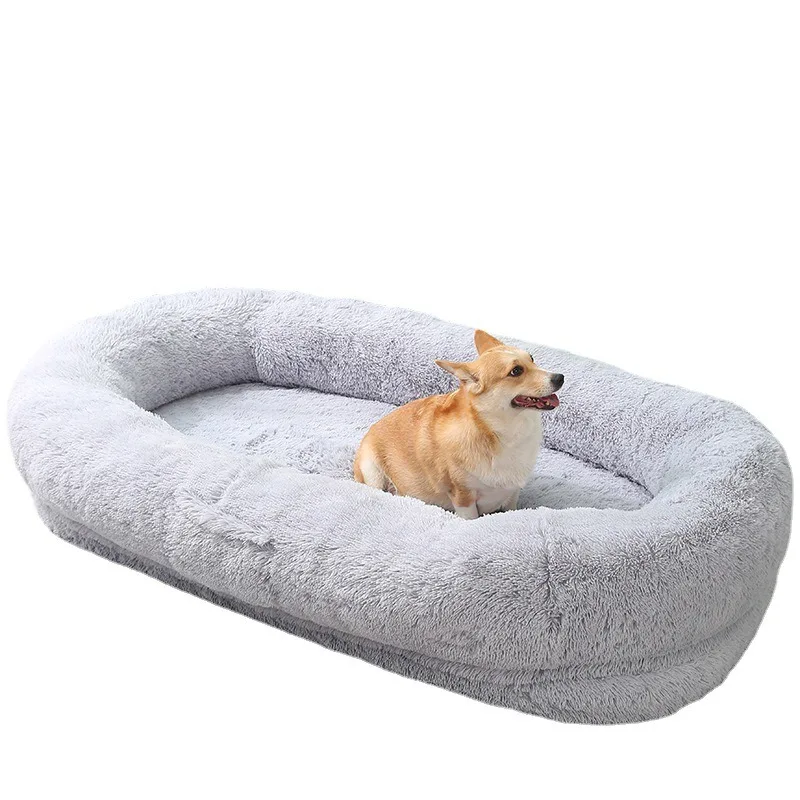 

XL Plush Eco-Friendly Round Pet Kennel Winter Warm Sponge Dog Mat with Solid Pattern Printed Pet Supplies Mattress for Cats Dogs