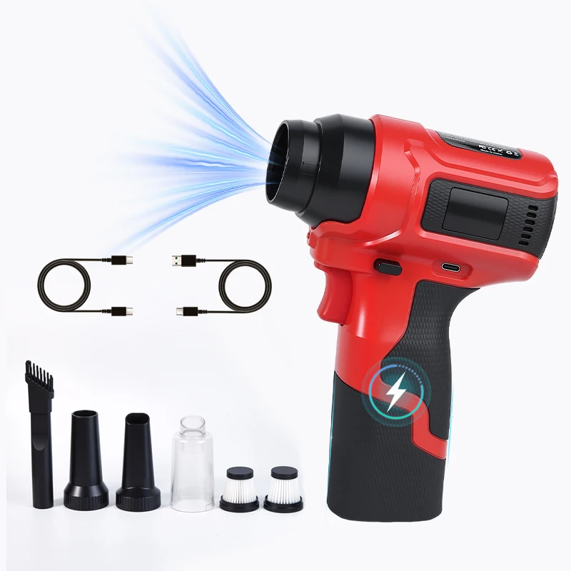 متعددة الوظائف مروحة تربو فرش منفاخ هواء قوي سرعة الرياح 68 متر/الثانية منفضة الهواء مكنسة كهربائية للسيارة/لوحة المفاتيح/الكمبيوتر/المنزل