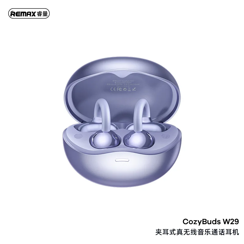 REMAX CozyBuds W29 - Auricolari Bluetooth 5.4 aperti con clip per l'orecchio - Suono HD per musica e chiamate