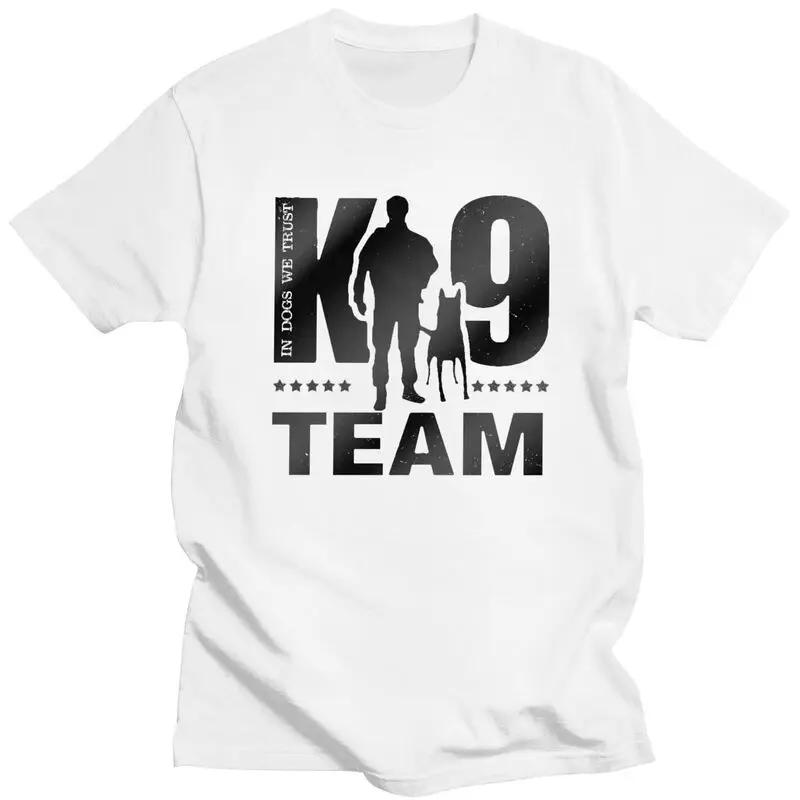 Custom K-9 Team K9 Unit Malinois T Shirts for Men Pure Cotton Tee Belgian Shepherd Dog Tshirt Short Sleeve Fashion T-shirt