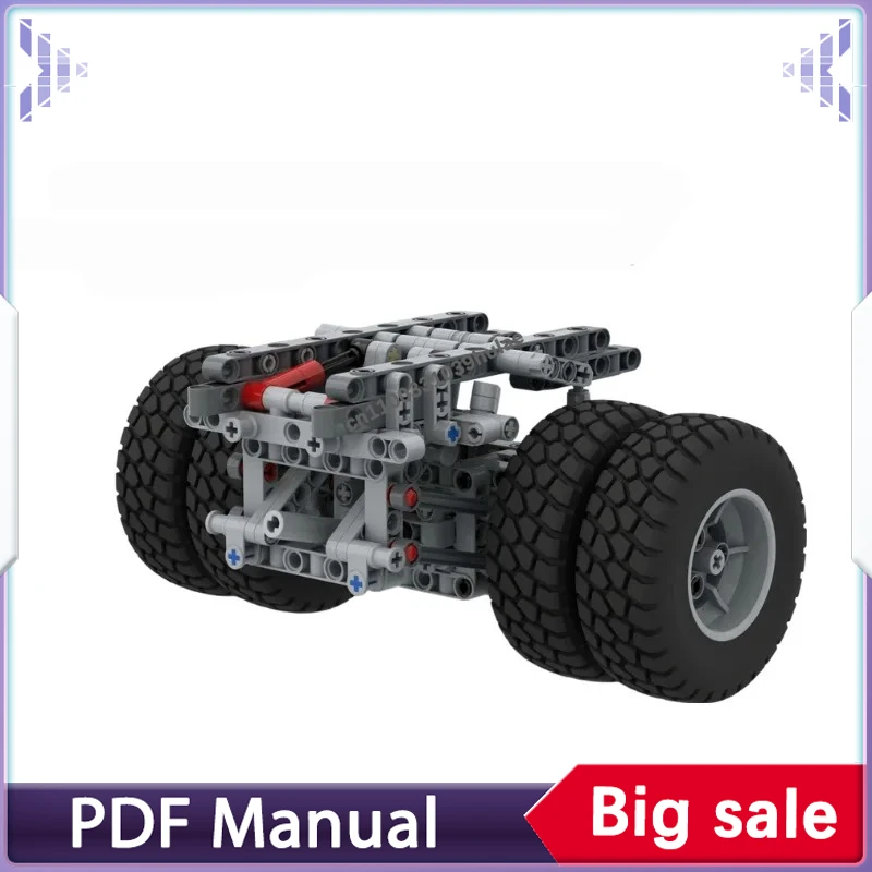 MOC Building Blocks Heavy Load Dual Axle Wheel Component Model Truck Chassis Mechanical Build DIY Assembly Brick Collection