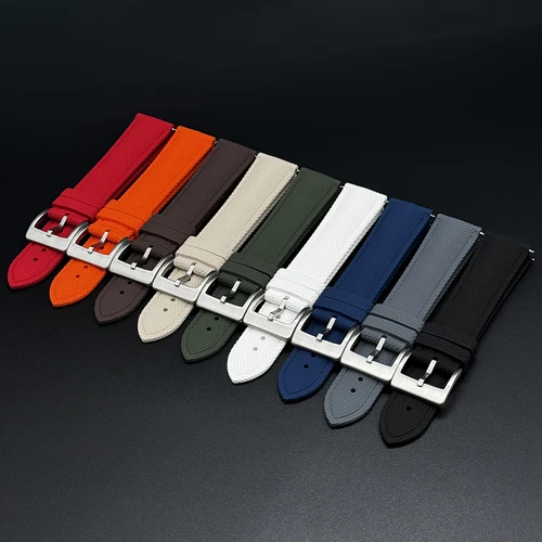 Imagen 2 del producto Correa de reloj de goma FKM de 18mm, 19mm, 20mm, 21mm, 22mm, 23mm y 24mm para correa Omega Rolex Seiko