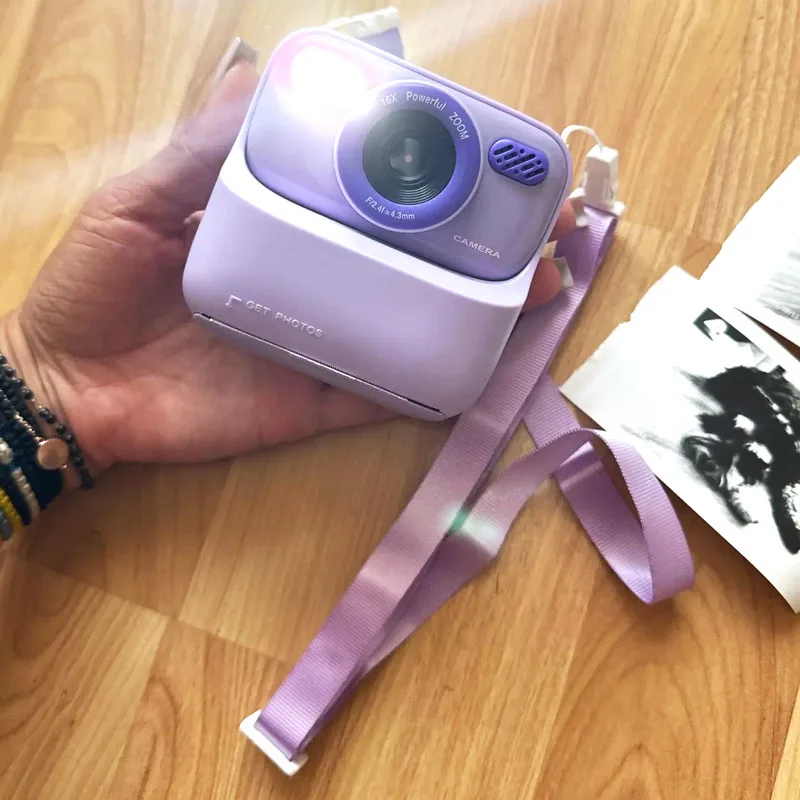 كاميرا أطفال فورية 1080P HD عدسة مزدوجة كاميرا رقمية لصور السيلفي للفتيات والأولاد هدايا عيد الميلاد ألعاب مع طباعة ورق 32G #3