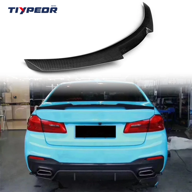 

TIYPEOR Carbon Fiber Rear Spoiler For BMW 5 Series G30 F90 4-Door 2017+ M4 Style Rear Spoiler Wing Trunk Ducktail