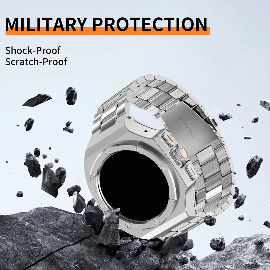 Strap For Samsung Galaxy Watch Ultra 2 /1 47mm 2025/2026 Aluminum Alloy Stainless Steel Modification Watch Band Protective Case