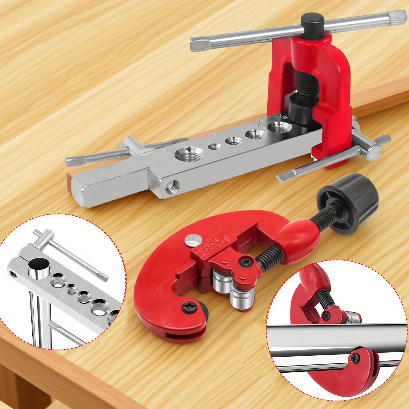 Set di strumenti per svasatura Cono e barra a 6 fori per applicazioni di linea freno per refrigerazione a gas acqua, strumento per svasatura tubi in ottone e alluminio