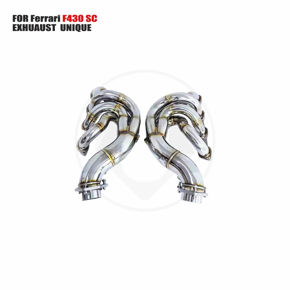 UNIQUE Exhaust Manifold High Flow Downpipe for Ferrari F430 SC Car Accessories With Catalytic Converter Header Catless Pipe