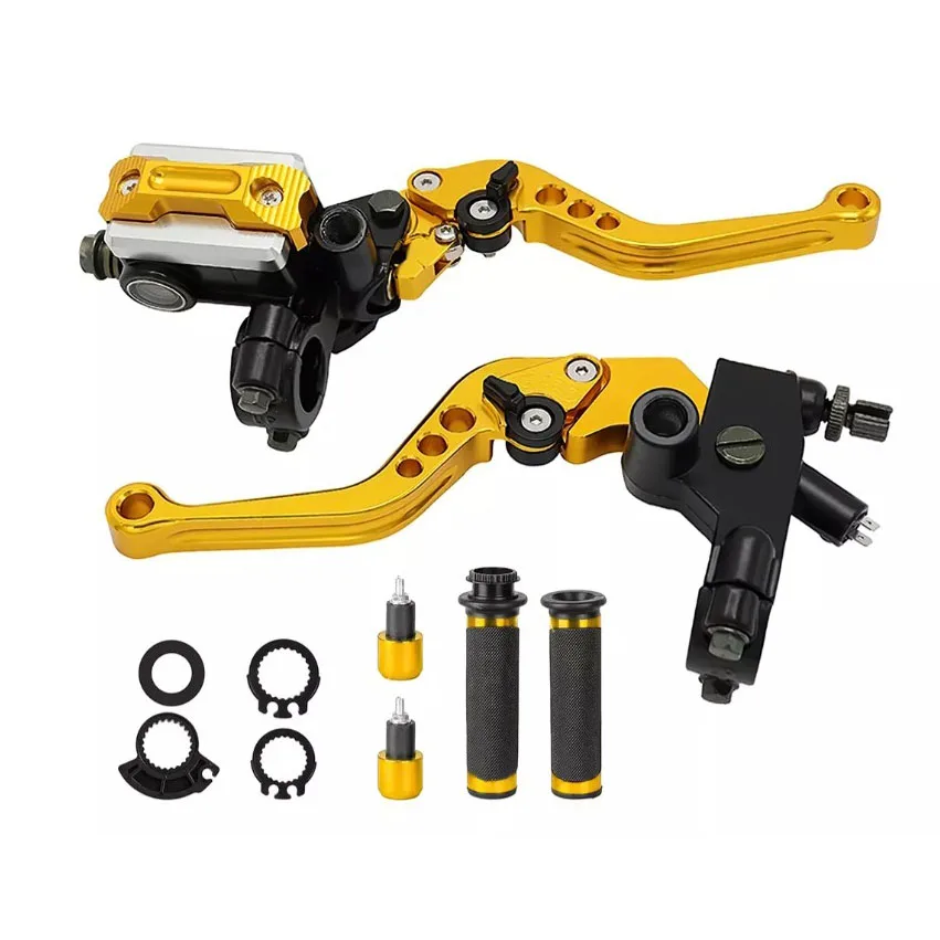 Universal Motorcycle Brake Master Cylinder Clutch Lever Aluminium Alloy durable golden Adjustment Brake Clutch Handle