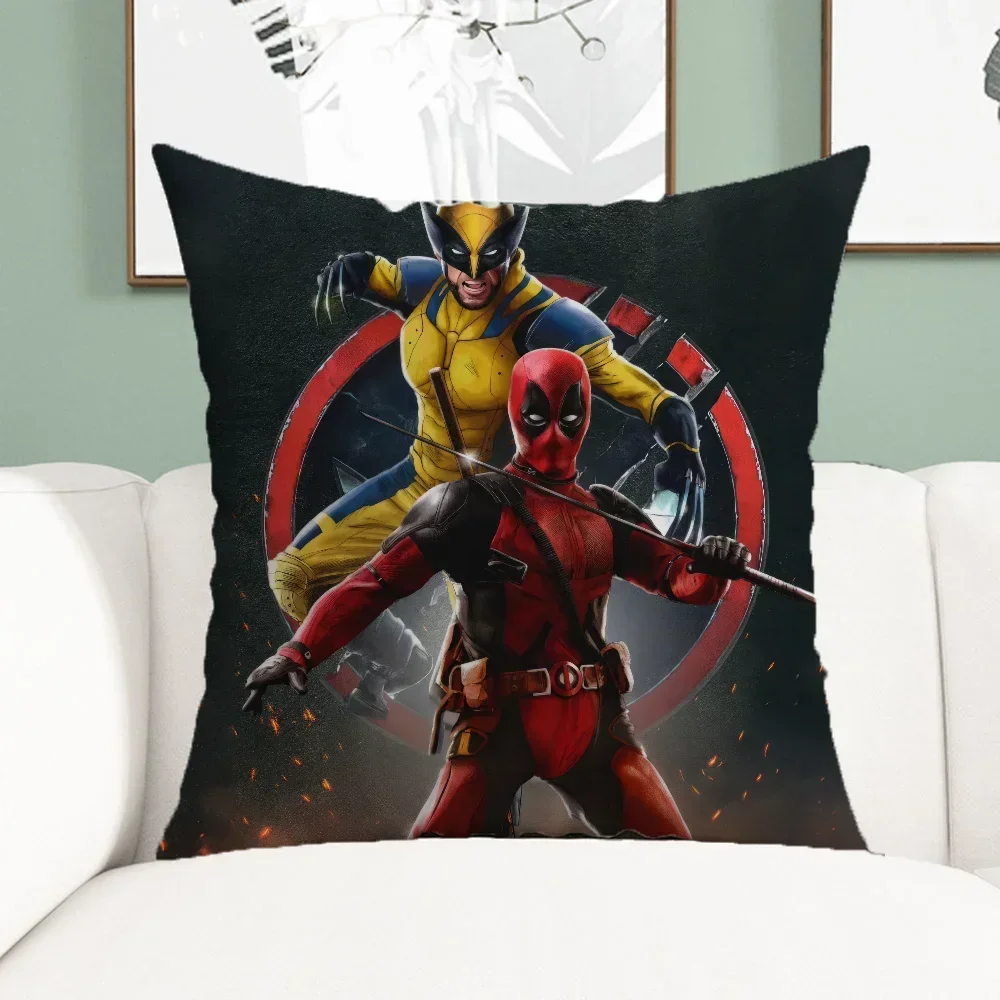 Fundas de cojín de lobezno y Deadpool, fundas de almohada decorativas para sofá del hogar, cojines personalizados, regalos de cumpleaños para mejor