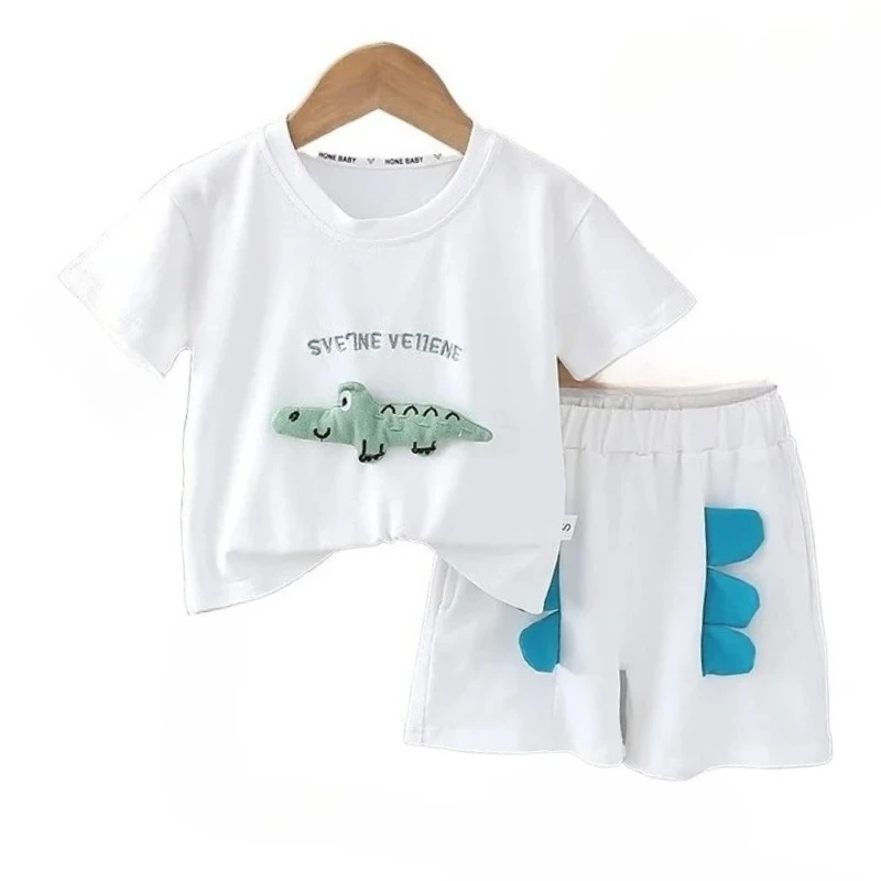 

New Summer Baby Girls Clothes Suit Children T-Shirt Shorts 2Pcs/Sets Toddler Boys Clothing infant Casual Costume Kids Tracksuits
