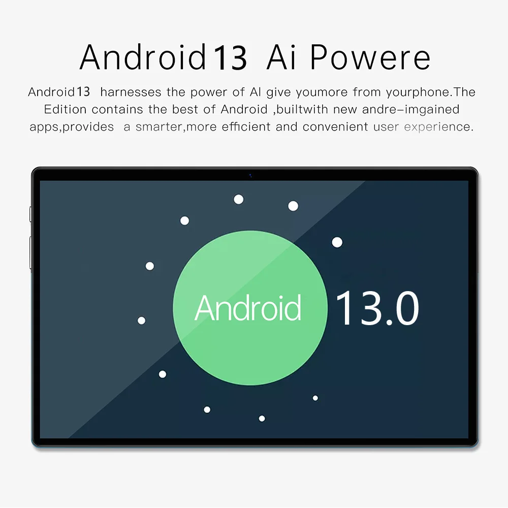 BDF-P60 Pad Nuovo tablet Android 13 da 10.1 pollici 8 GB RAM 256 GB ROM Octa Core AI Speed-up Rete 4G 5G Dual Wifi 8000 mAh Tablet PC