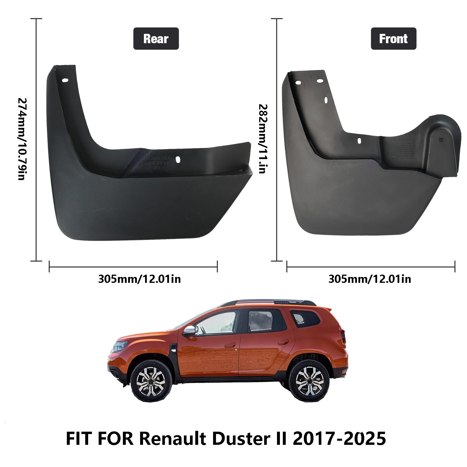 4Pcs For Renault Dacia Duster II Splash Guards mudguards Fender Mudflap Mud Flaps Mud Guard Front Rear Car Accessories 2017-2023