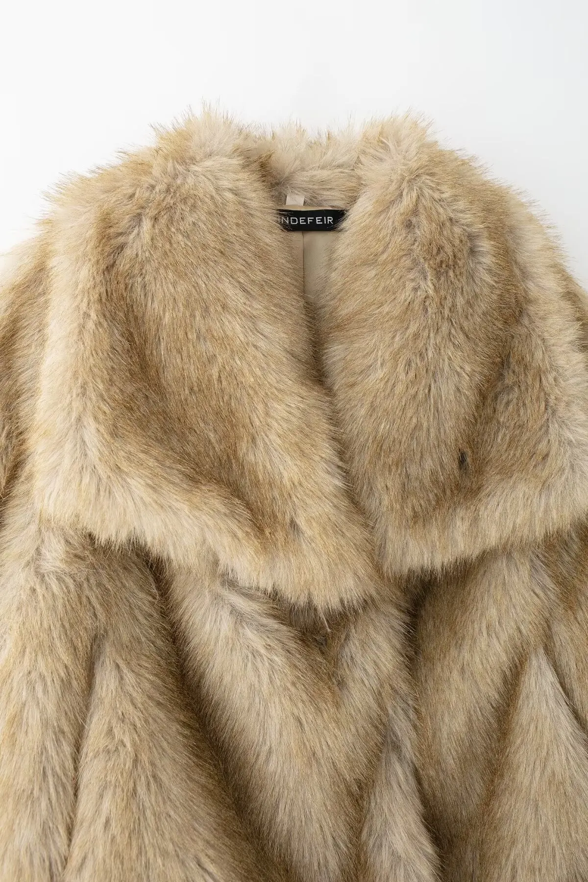 KONDALA Elegant Fur Coat Women's Fall Winter Warm Casual Coat Lapel Faux Fur Coat 2025 Fashion High Street Elegant Female Coat