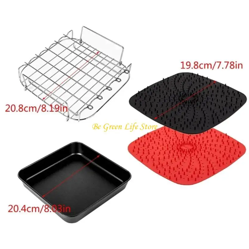 M7DFシリコンエアフライヤーパッドグリルラックシリコンエアフライヤーバスケットエアフライヤー4.5-8QTエアフライヤー用シリコンバスケット
