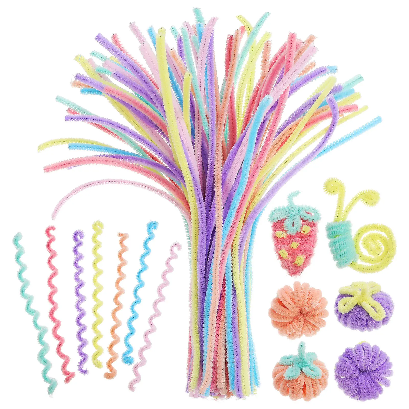 300Pcs Pipe Cleaners Chenille Sticks Thick Soft Twisting Craft Rods for DIY Craft Decorations Flexible Bendable
