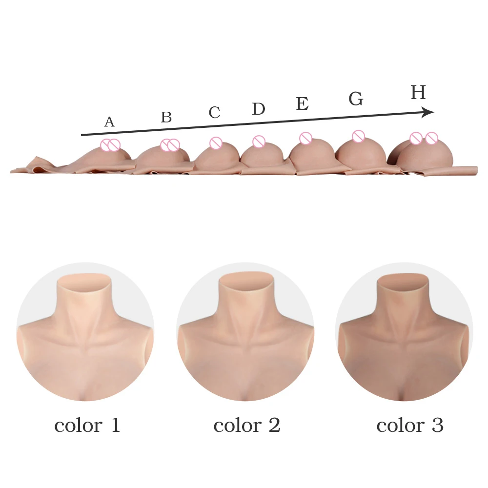 KOOMIHO Silicone Breast Forms A/B/C/D/E/G/H Cup Huge Fake Boobs Transgender Drag Queen Shemale Crossdresser Beginner 1TH GEN